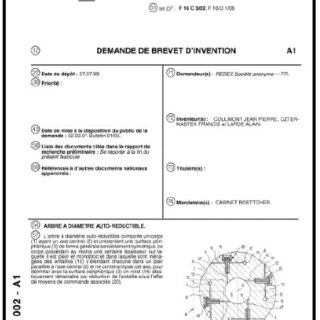 Brevet d'invention arbre à diamètre auto-réductible